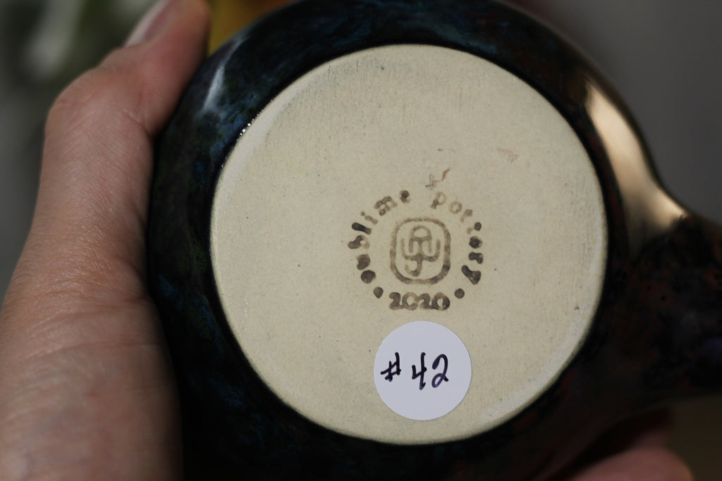 42-B Chrysocolla Barely Flared Notched Mug, 18 oz.
