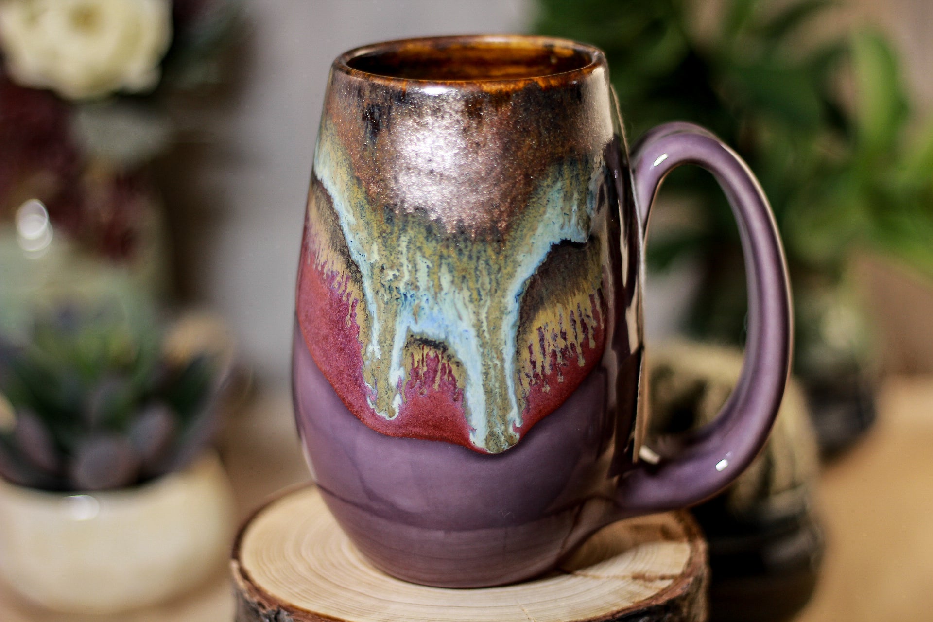 02-B Copper Agate Notched Mug - TOP SHELF, 16 oz.