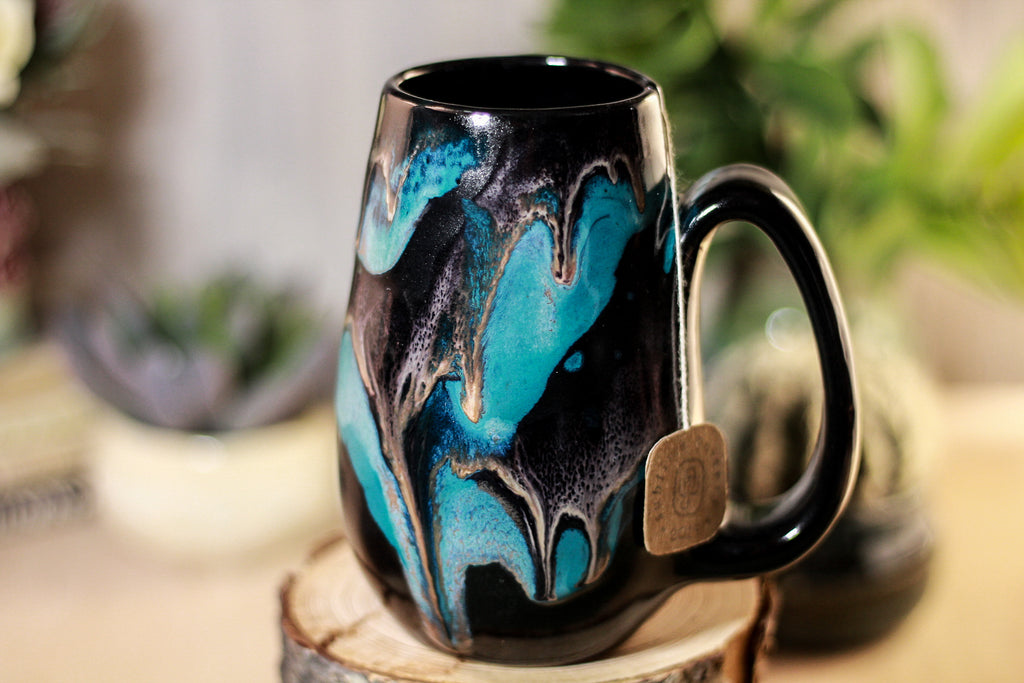 38-E Teal Grotto  Notched Mug, 15 oz