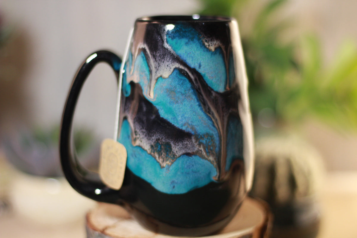 38-E Teal Grotto  Notched Mug, 15 oz