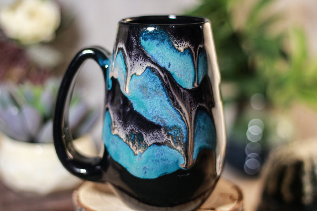 38-E Teal Grotto  Notched Mug, 15 oz