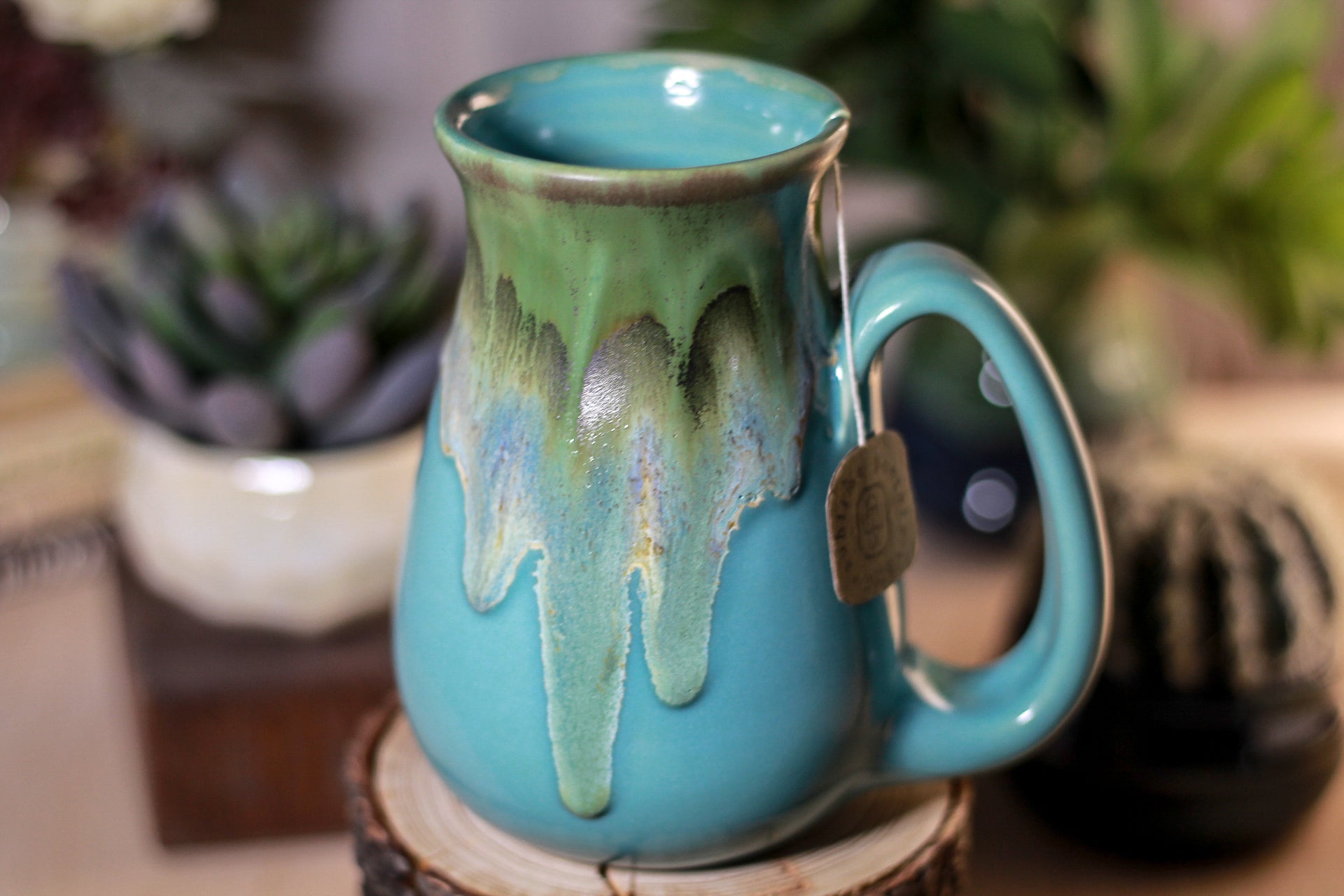02-C Rainbow Agate Flared Notched Mug, 17 oz.