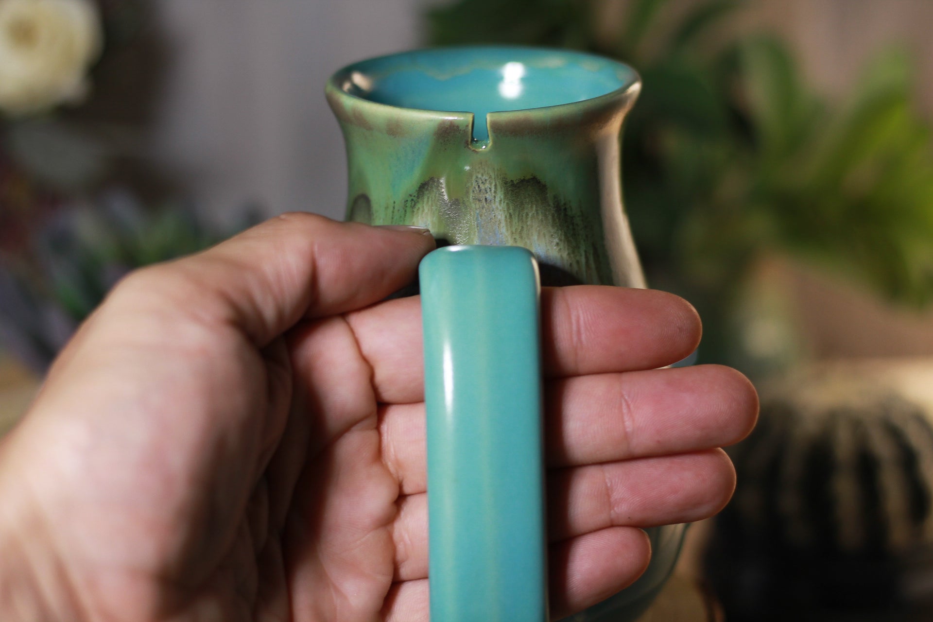 02-C Rainbow Agate Flared Notched Mug, 17 oz.