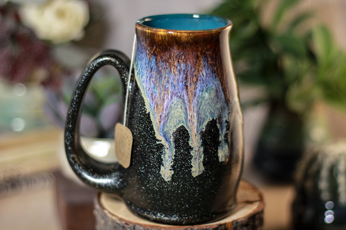 09-D Electric Wave Notched Stein - TOP SHELF, 15 oz