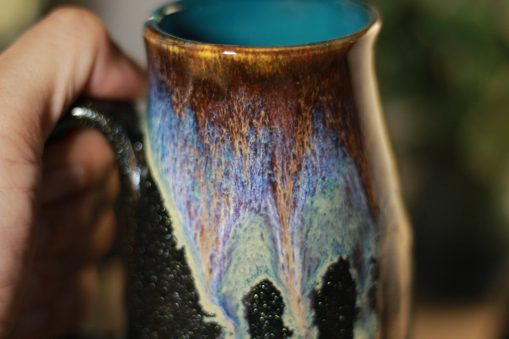 09-D Electric Wave Notched Stein - TOP SHELF, 15 oz