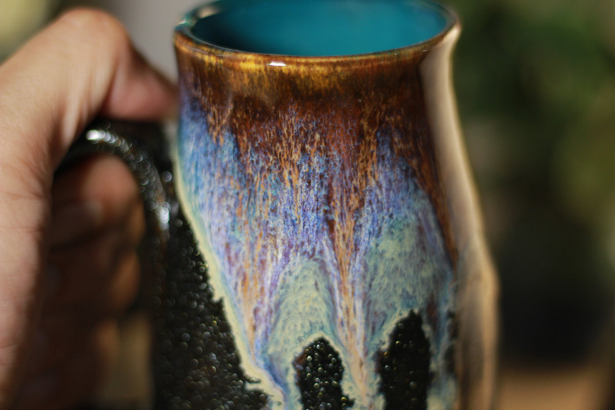09-D Electric Wave Notched Stein - TOP SHELF, 15 oz