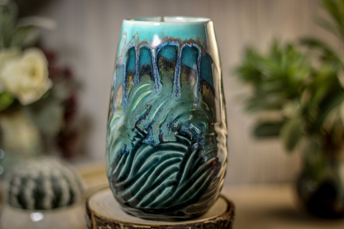 28-B Blue Lagoon Textured Notched Mug - MISFIT, 19 oz. - 20% off