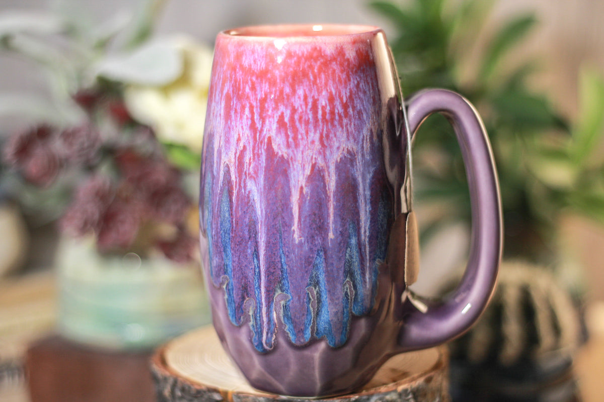 35-C Flaming Phoenix Notched Crystal Mug, 14 OZ.