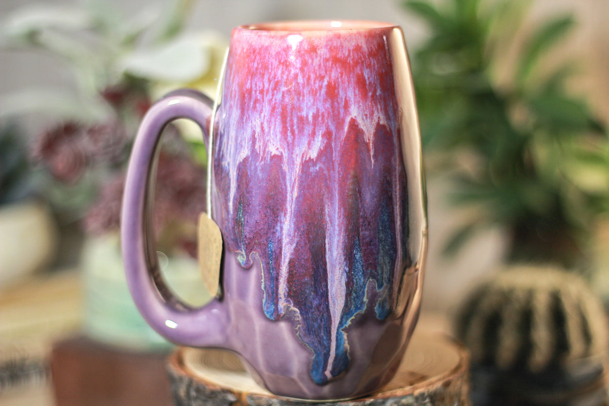 35-C Flaming Phoenix Notched Crystal Mug, 14 OZ.