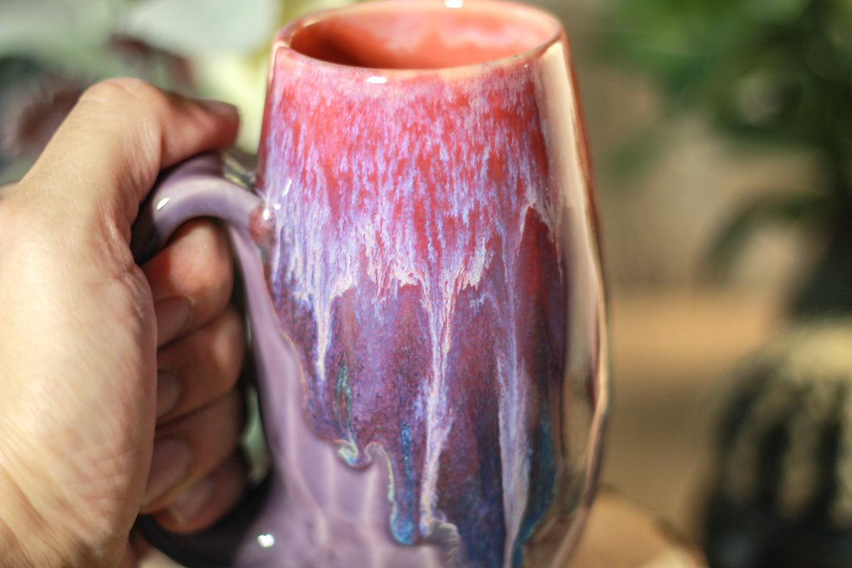 35-C Flaming Phoenix Notched Crystal Mug, 14 OZ.