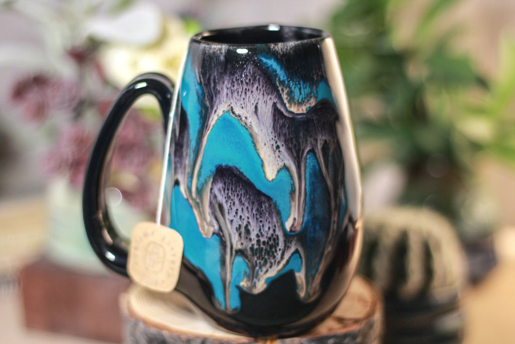 43-E Teal Grotto Notched Mug - TOP SHELF, 15 oz