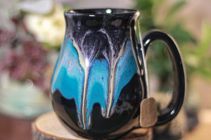 44-E Teal Cavern Barely Flared Notched Mug, 16 oz