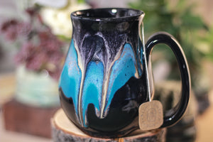 44-E Teal Cavern Barely Flared Notched Mug, 16 oz