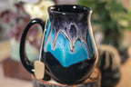 44-E Teal Cavern Barely Flared Notched Mug, 16 oz