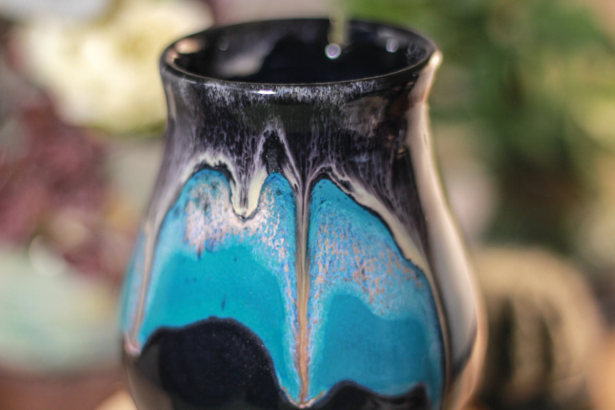 44-E Teal Cavern Barely Flared Notched Mug, 16 oz