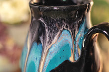 Load image into Gallery viewer, 44-E Teal Cavern Barely Flared Notched Mug, 16 oz