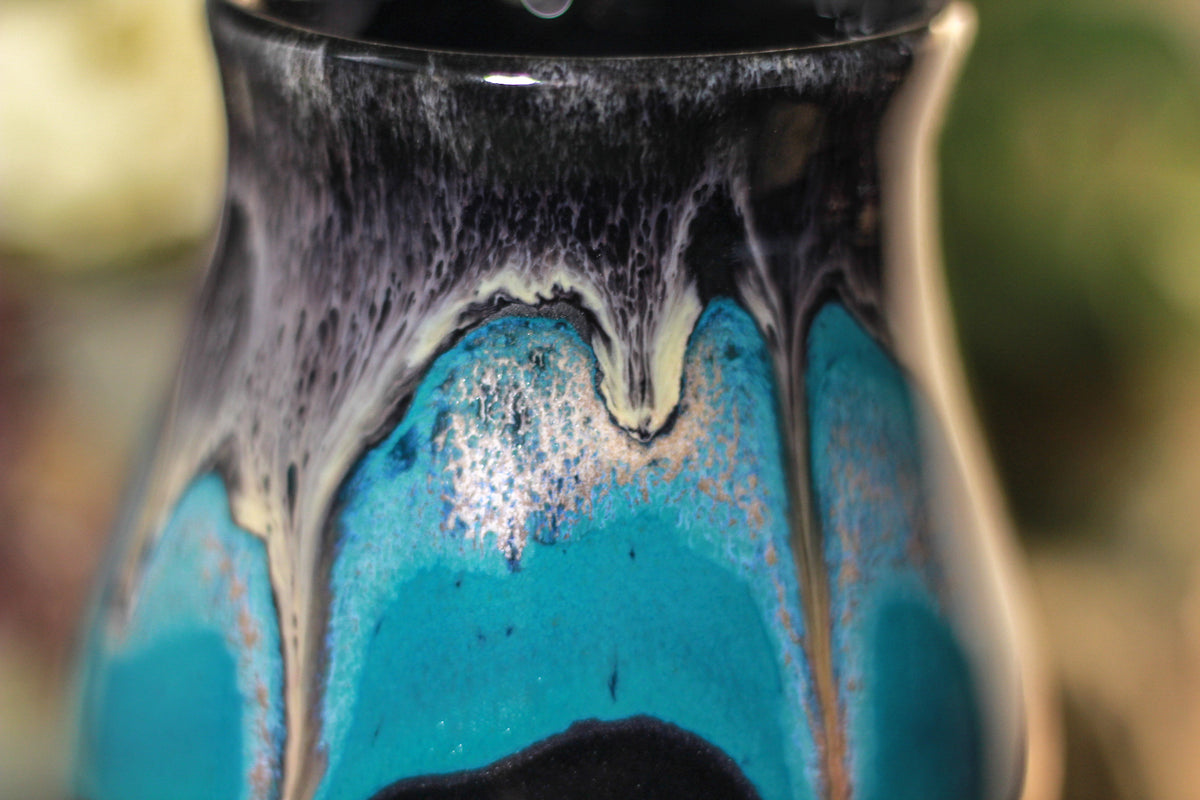 44-E Teal Cavern Barely Flared Notched Mug, 16 oz