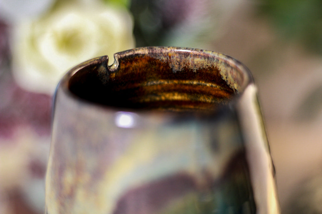 05-B Copper Agate Notched Crystal Mug - TOP SHELF, 14 oz.