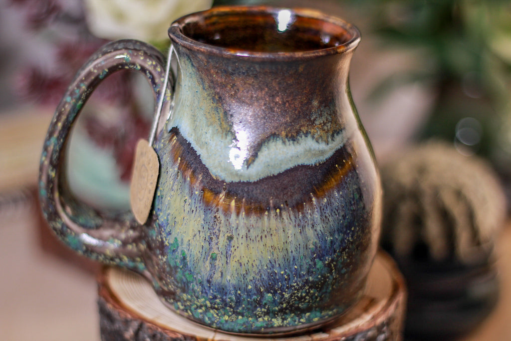 06-B Copper Agate Notched Stein Mug, 13 oz.