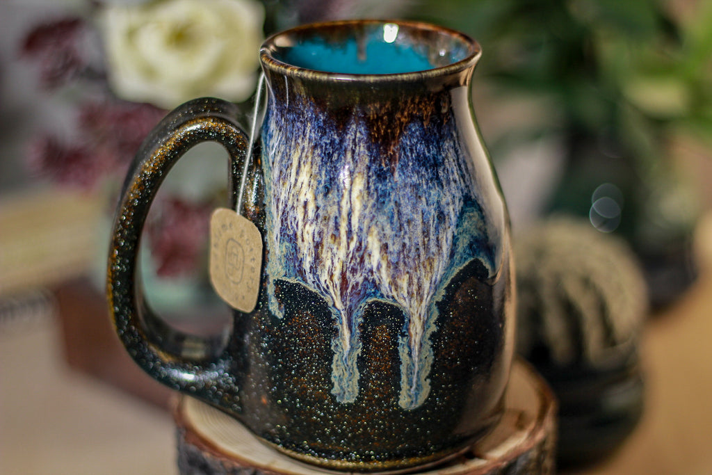 17-D Electric Wave Notched Stein Mug - TOP SHELF, 14 oz