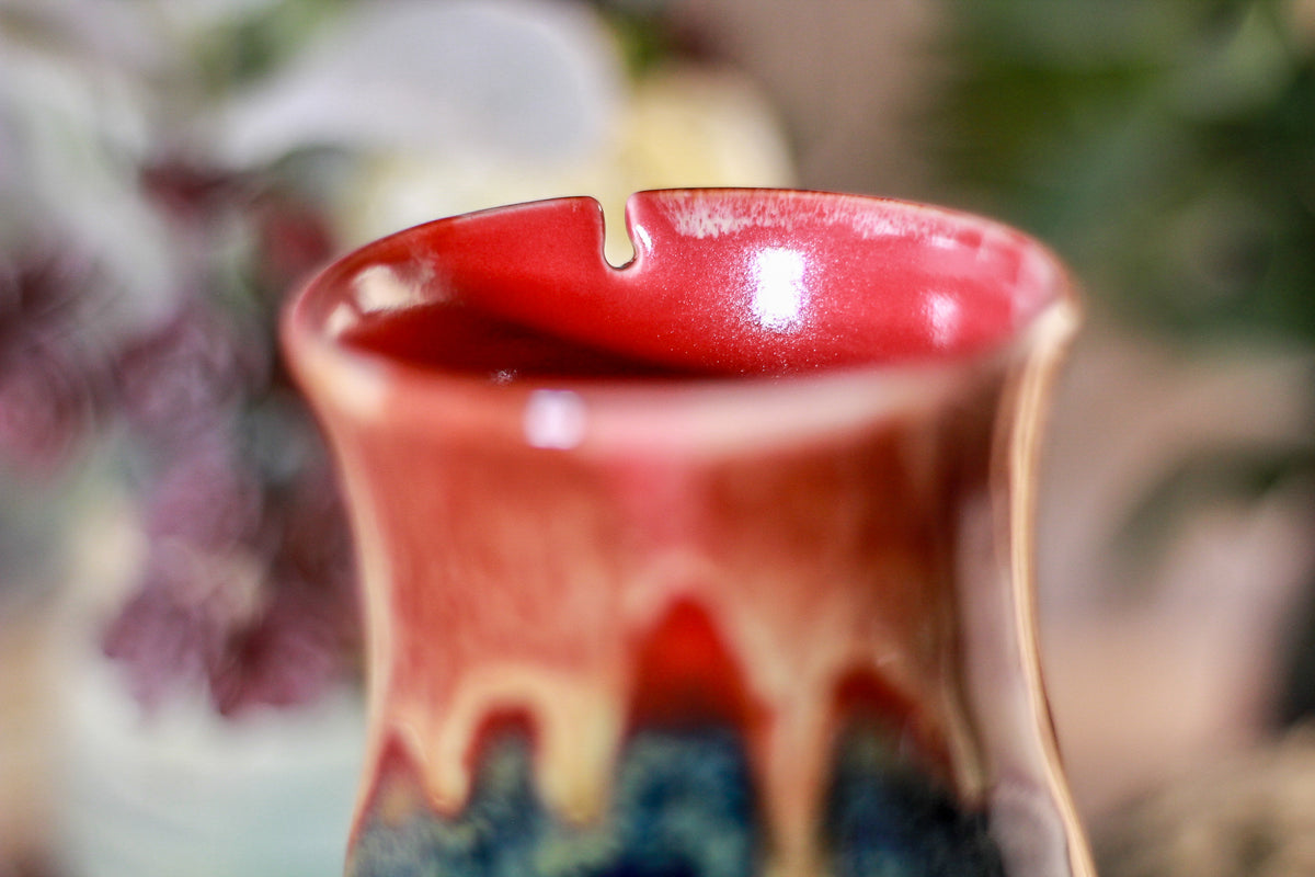 28-C Lava Falls Barely Flared Notched Crystal Mug - TOP SHELF, 13 oz