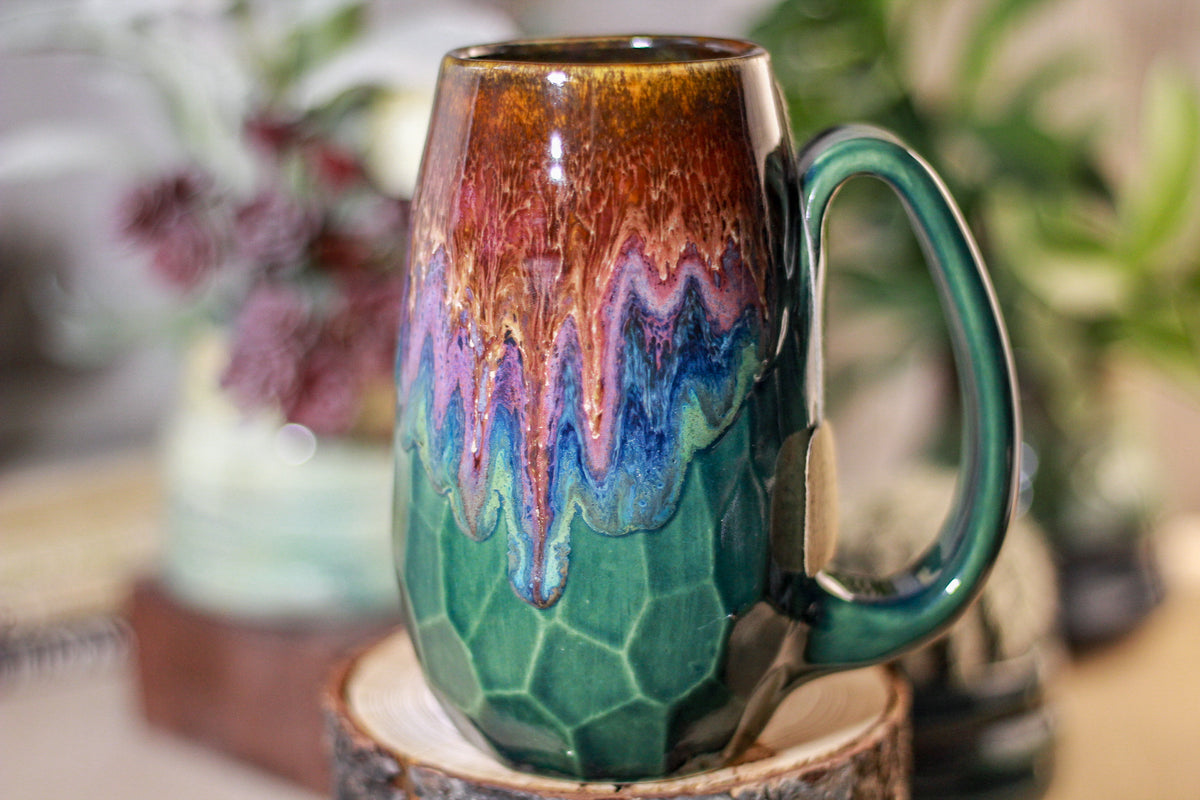 40-B Magenta Haze Notched Crystal Mug - TOP SHELF MISFIT, 15 oz.