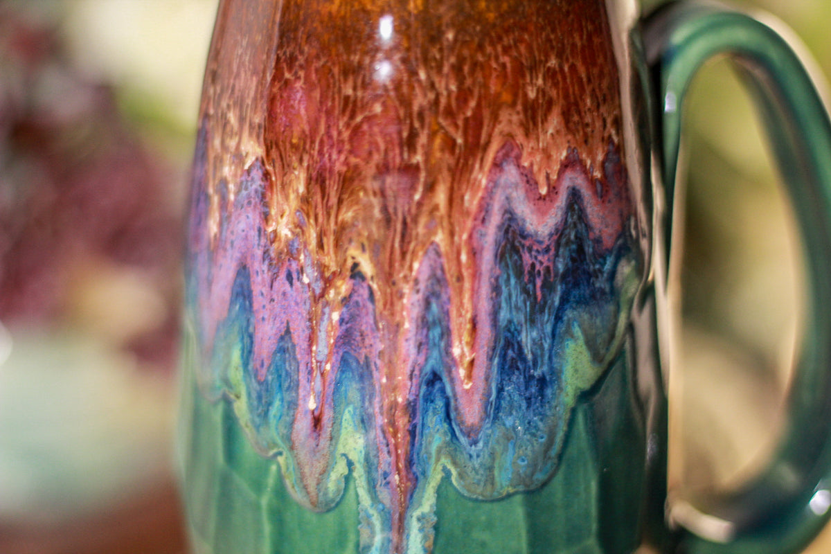 40-B Magenta Haze Notched Crystal Mug - TOP SHELF MISFIT, 15 oz.