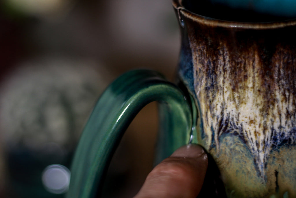 02-C Electric Falls Barely Flared Notched Stein Mug, 16 oz.