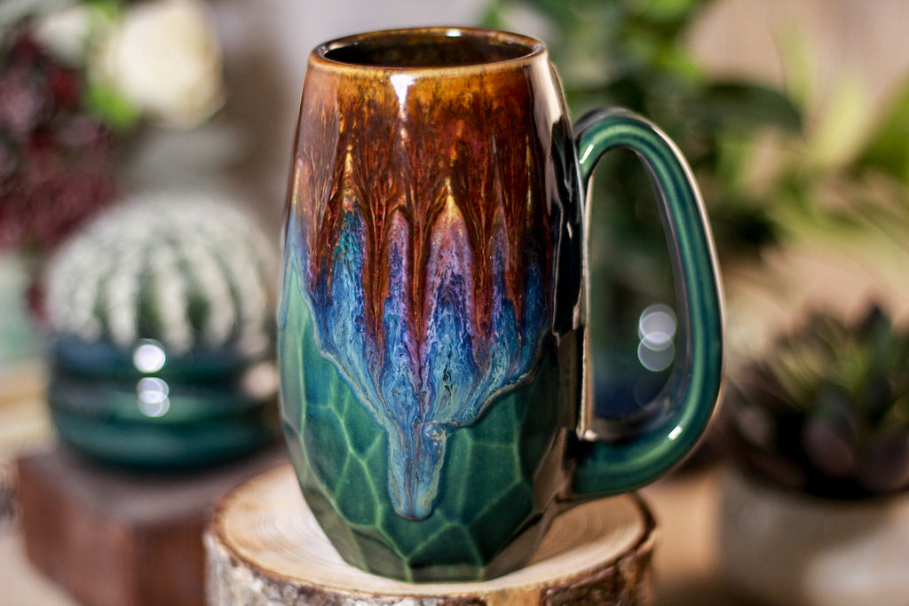 23-B Magenta Haze Notched Crystal Mug, 14 oz.