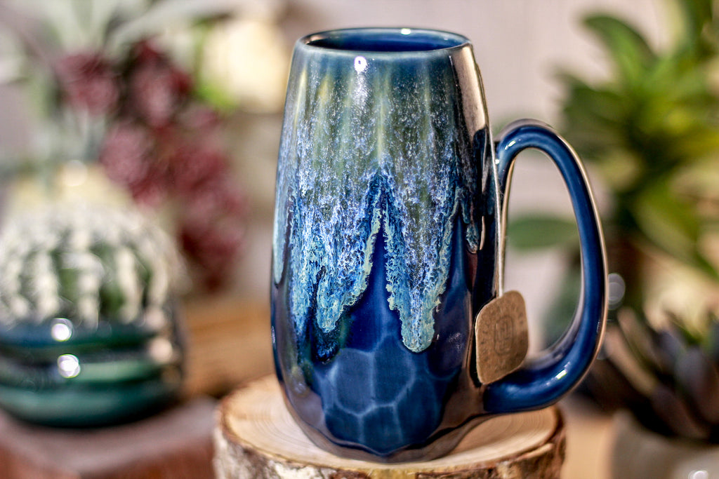 35-E Astral Wave Notched Crystal Mug - TOP SHELF, 12 oz.