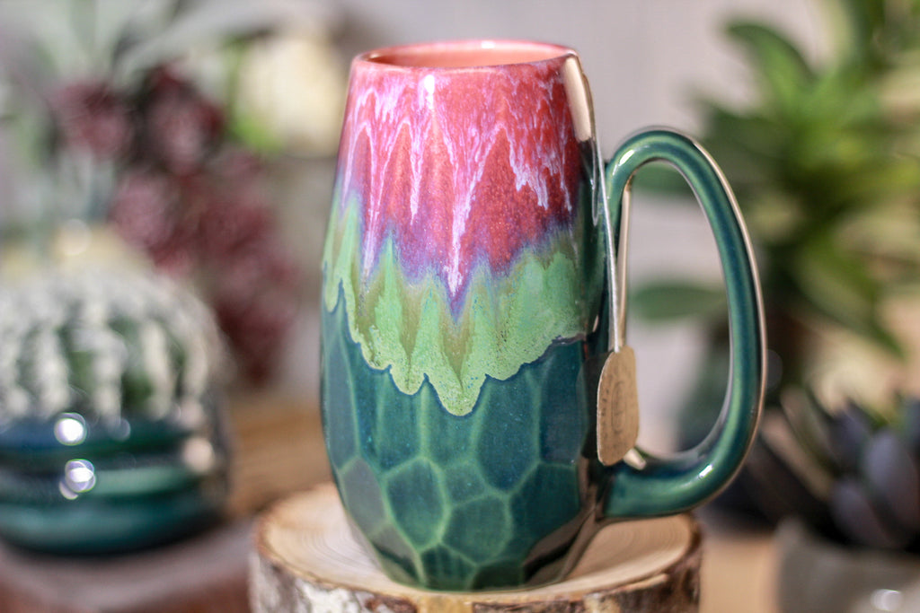 40-C Flaming Phoenix Notched Crystal Mug, 13 oz.