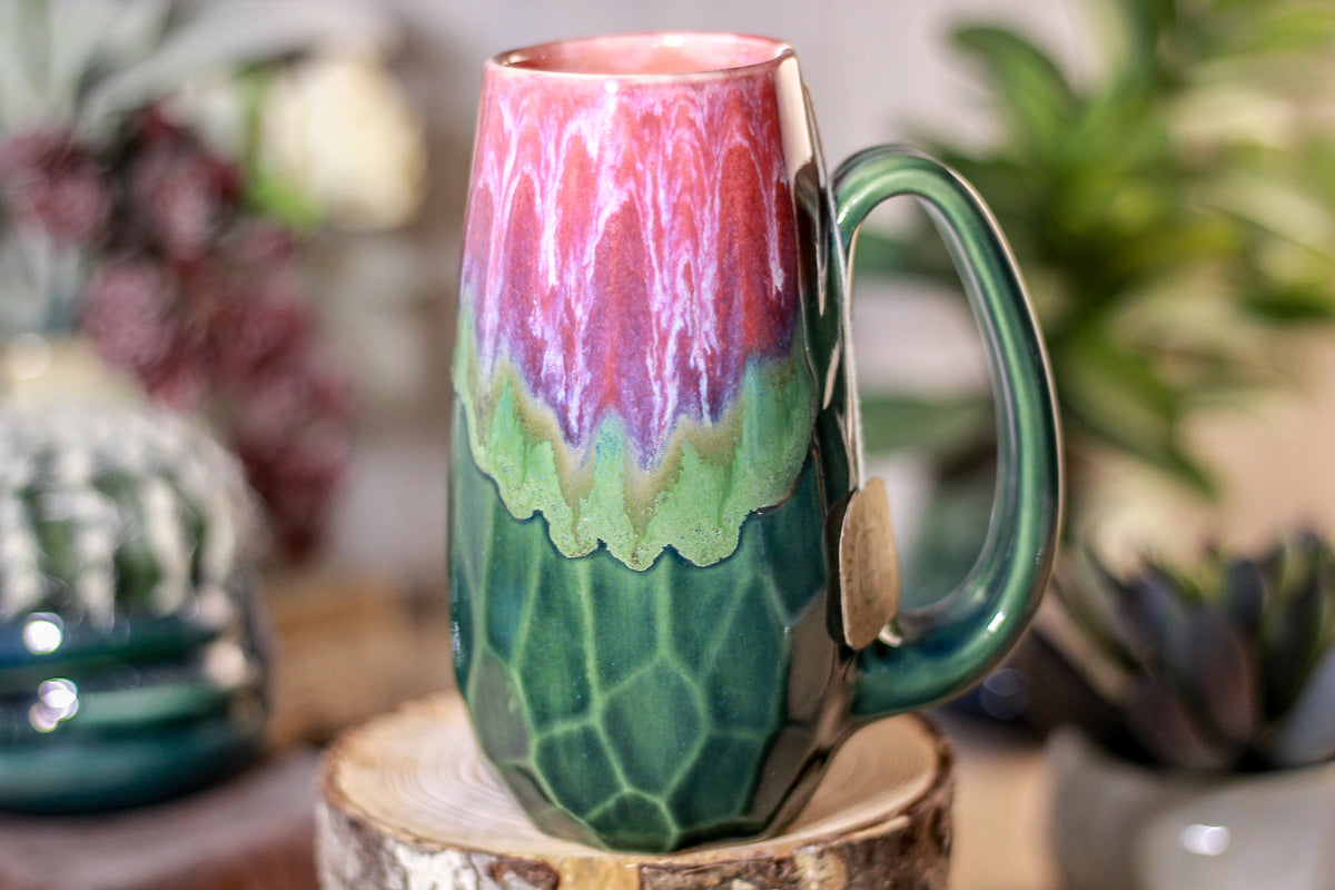 41-C Flaming Phoenix Notched Crystal Mug, 13 oz.