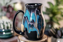 Load image into Gallery viewer, 47-E Teal Grotto Barely Flared Notched Mug, 15 oz