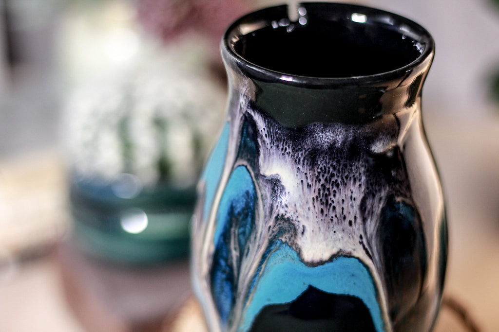 47-E Teal Grotto Barely Flared Notched Mug, 15 oz