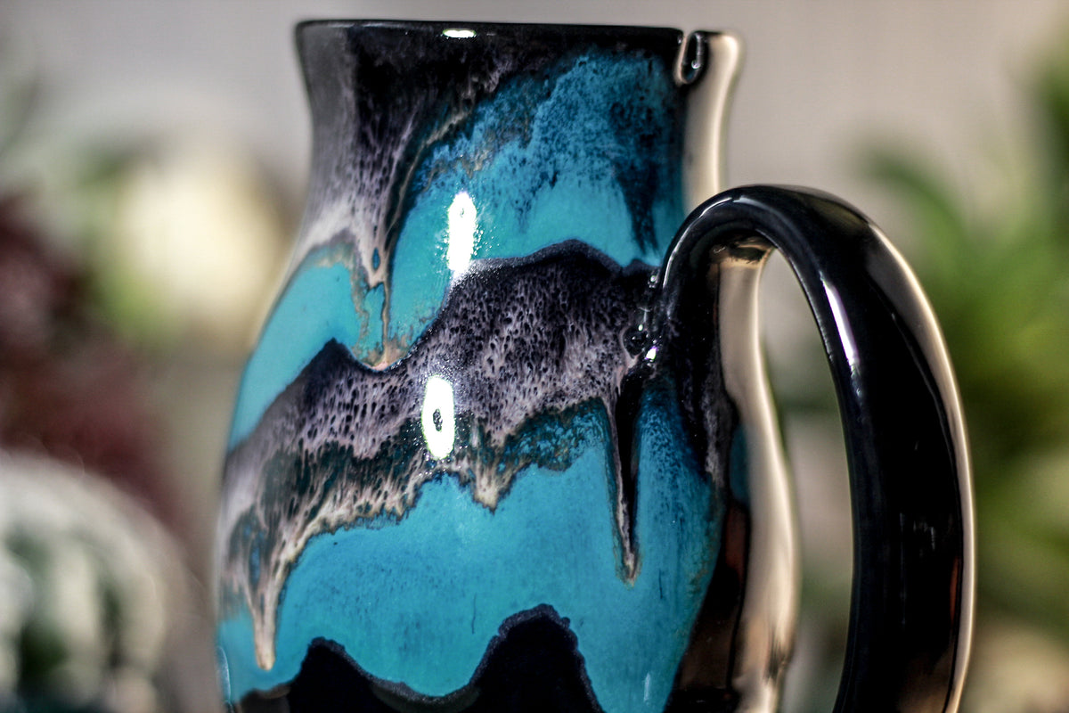 47-E Teal Grotto Barely Flared Notched Mug, 15 oz