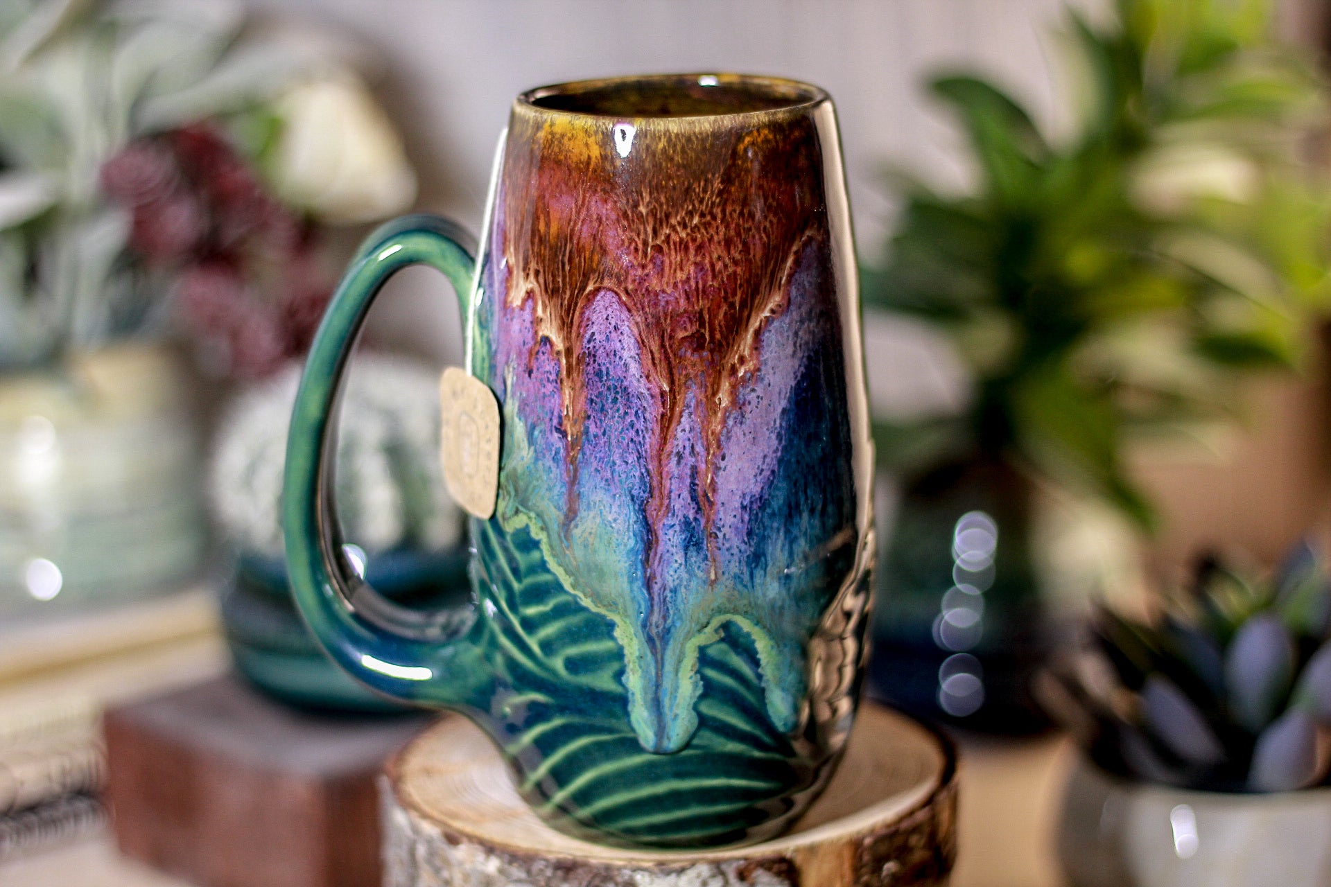 01-B Magenta Haze Notched Textured Mug - TOP SHELF, 16 oz.
