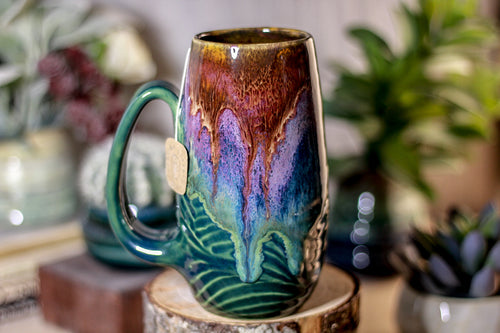 01-B Magenta Haze Notched Textured Mug - TOP SHELF, 16 oz.