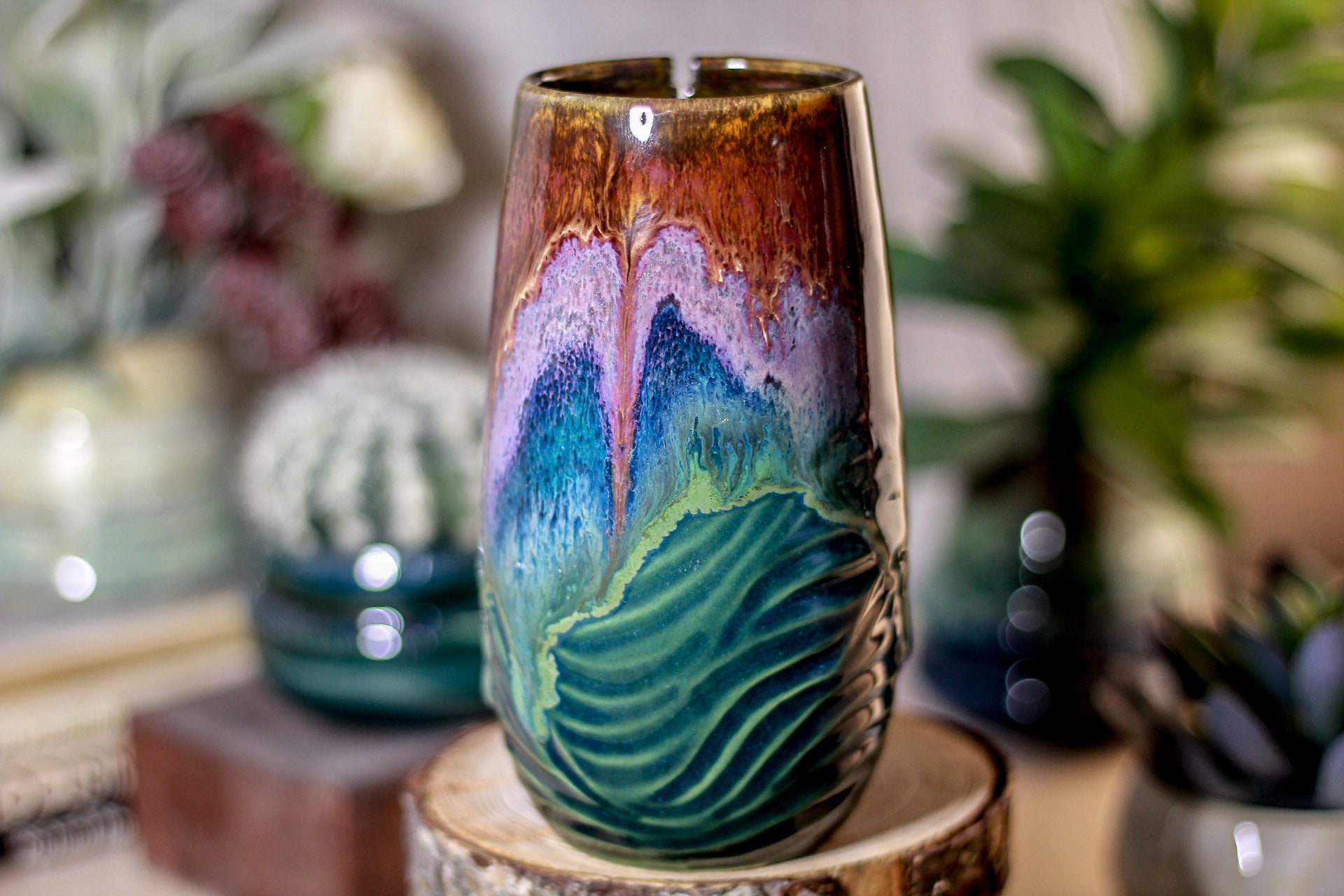 01-B Magenta Haze Notched Textured Mug - TOP SHELF, 16 oz.