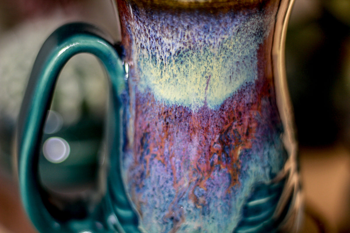 05-B Electric Haze Barely Flared Notched Textured Mug, 14 oz.