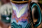 05-B Electric Haze Barely Flared Notched Textured Mug, 14 oz.