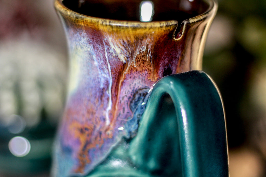 05-B Electric Haze Barely Flared Notched Textured Mug, 14 oz.