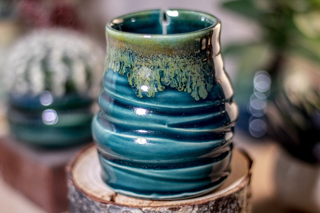 29-F Spanish Moss Notched Textured Stein Mug, 10 oz