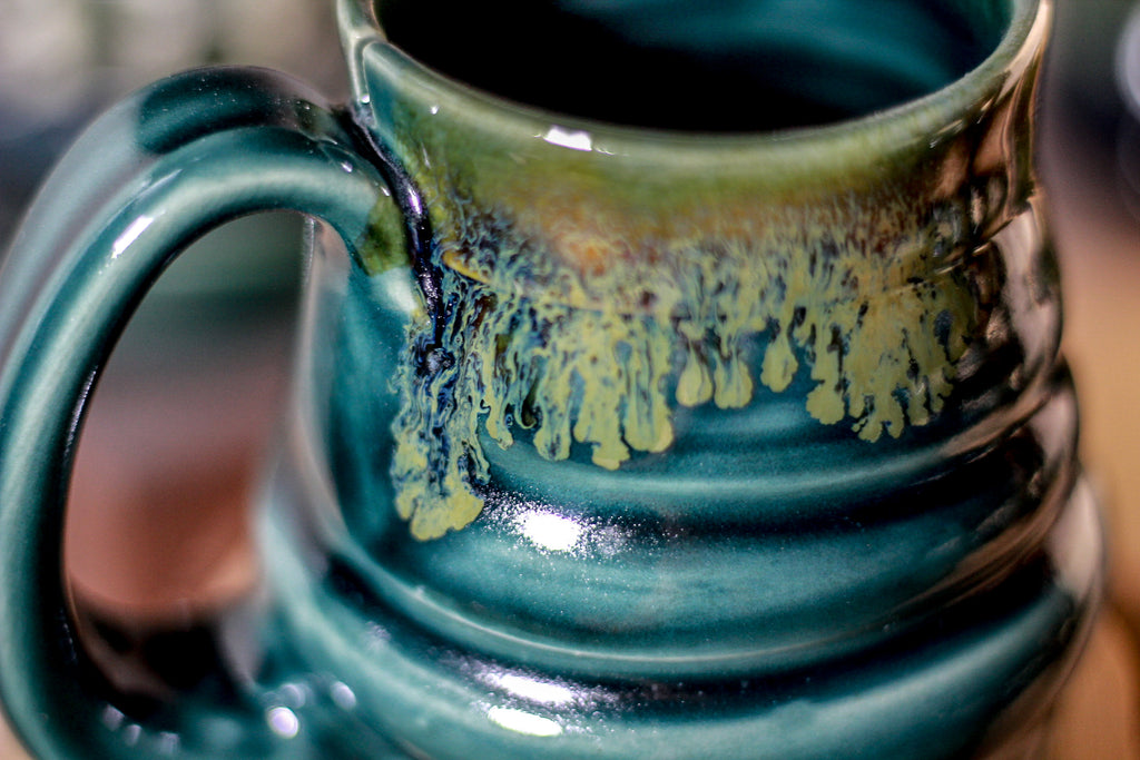 29-F Spanish Moss Notched Textured Stein Mug, 10 oz