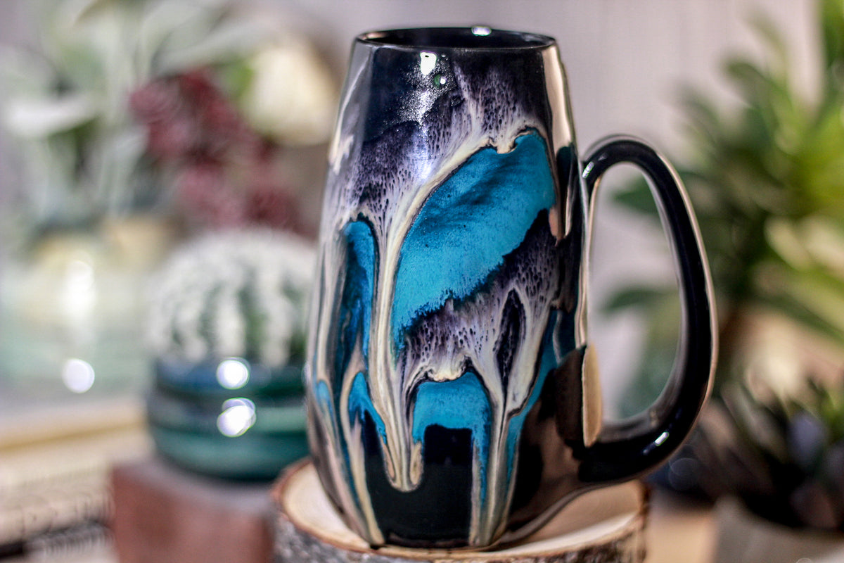 45-E Teal Grotto Notched Mug - TOP SHELF MISFIT, 15 oz