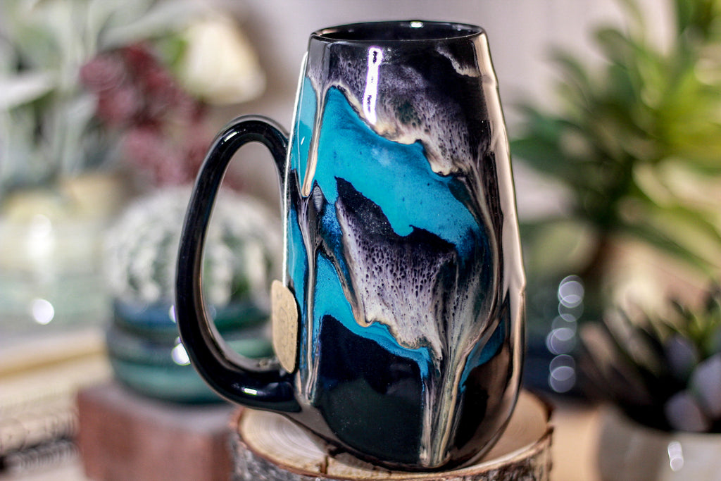 45-E Teal Grotto Notched Mug - TOP SHELF MISFIT, 15 oz