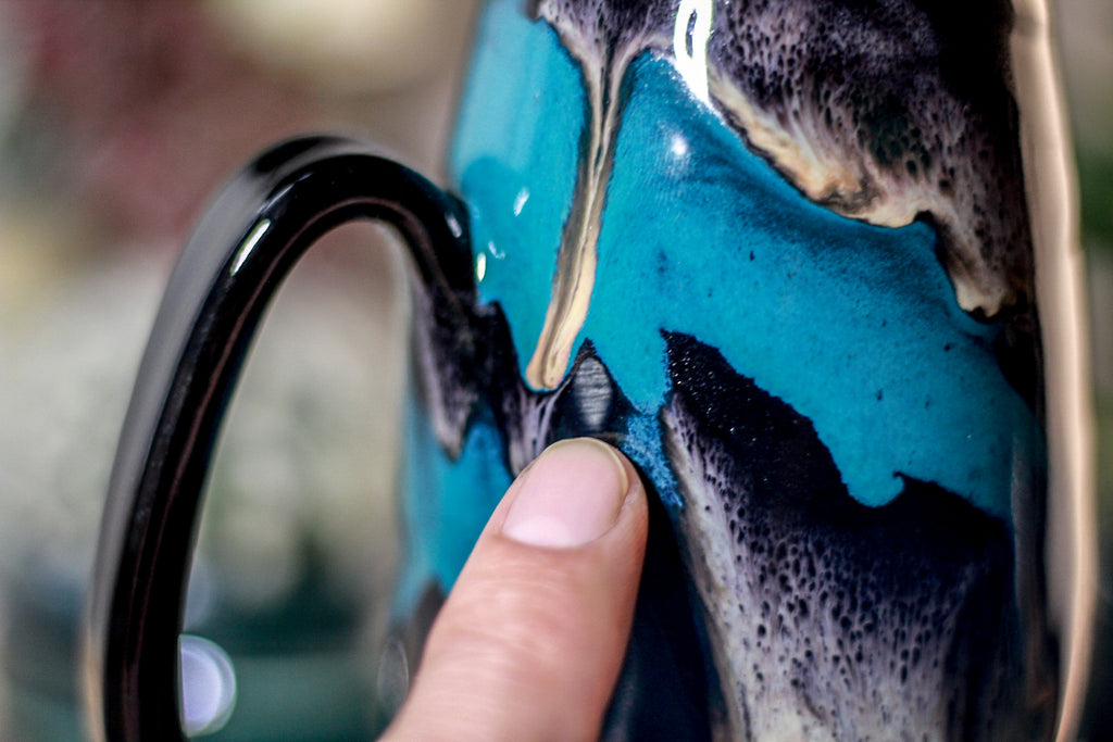 45-E Teal Grotto Notched Mug - TOP SHELF MISFIT, 15 oz