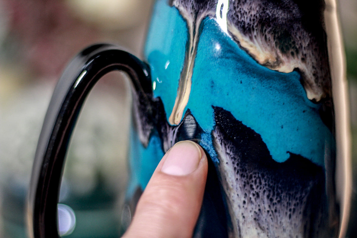 45-E Teal Grotto Notched Mug - TOP SHELF MISFIT, 15 oz