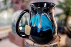 46-F Teal Cavern Barely Flared Notched Mug, 14 oz
