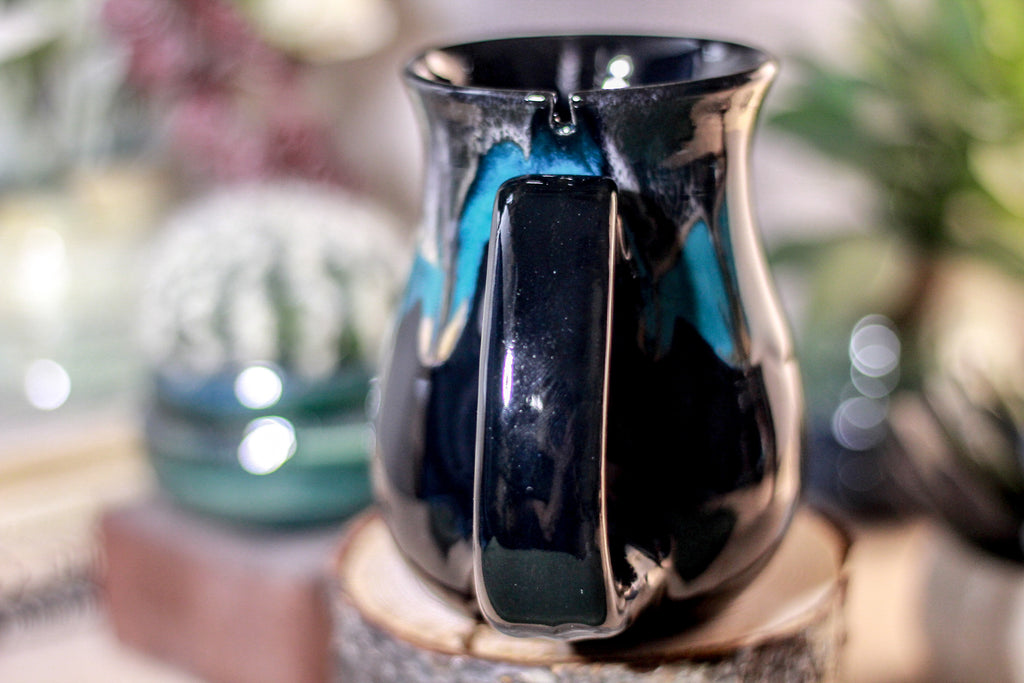 46-F Teal Cavern Barely Flared Notched Mug, 14 oz