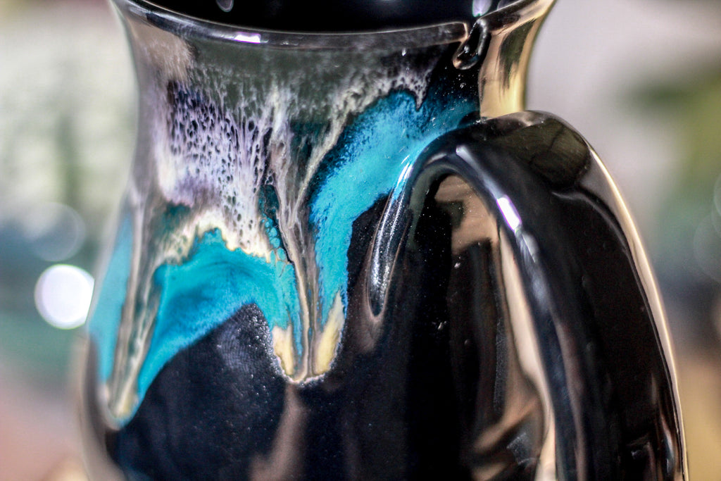 46-F Teal Cavern Barely Flared Notched Mug, 14 oz